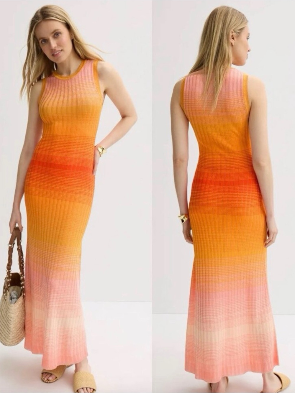 Maje Tie-dye Knit Maxi Dress Size 38 57403